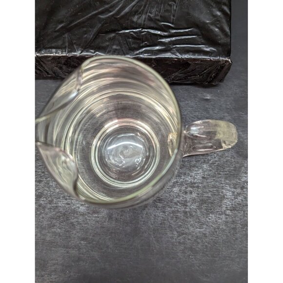 Vintage Libbey Glass Company Blown Glass Pint Pitcher with Platinum Band - Picture 6 of 8